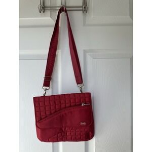 Lug Crossbody Purse‎ Candy Red Adjustable Strap Quilted Medium Bag Travel Casual